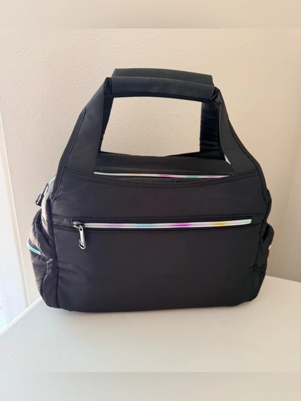 Lug | Rumble Black Satchel | Top Handle Only | Rainbow Stitching EUC - Picture 2 of 9
